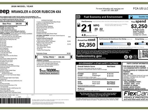 Certified 2026 Jeep Wrangler Unlimited Rubicon AWD/4WD image 5
