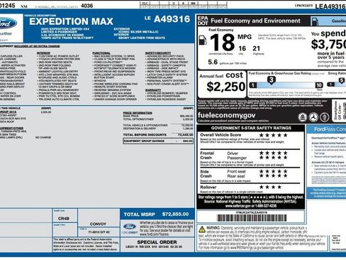 Used 2020 Ford Expedition Max Limited w/ Equipment Group 301A AWD/4WD image 3