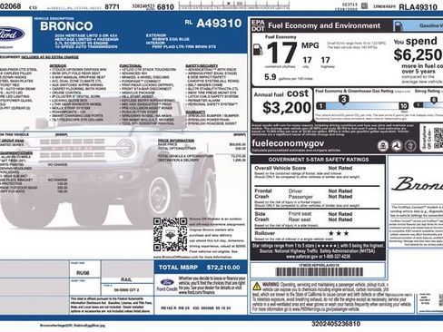 Used 2024 Ford Bronco Heritage Edition AWD/4WD image 5
