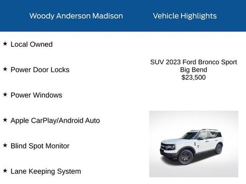 Used 2023 Ford Bronco Sport Big Bend AWD/4WD image 2
