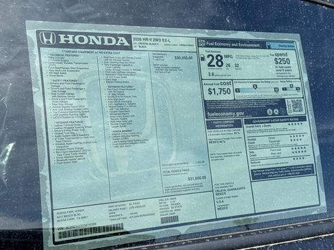 New 2026 Honda HR-V EX-L image 32