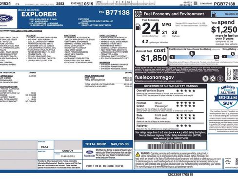 Certified 2023 Ford Explorer XLT w/ Equipment Group 202A image 3