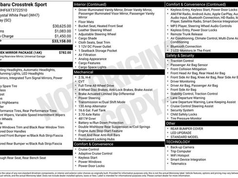 New 2026 Subaru Crosstrek 2.5i Sport w/ Crosstrek Mirror Package AWD/4WD image 39