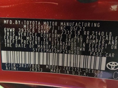 Used 2021 Toyota Corolla LE FWD image 33
