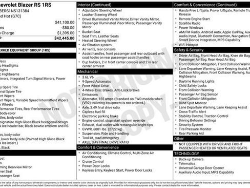 Used 2022 Chevrolet Blazer RS FWD image 1