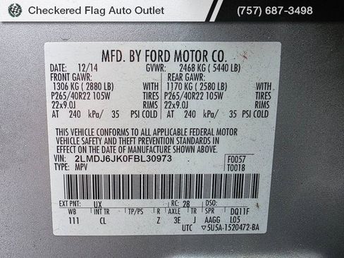 Used 2015 Lincoln MKX FWD w/ Equipment Group 102A image 22