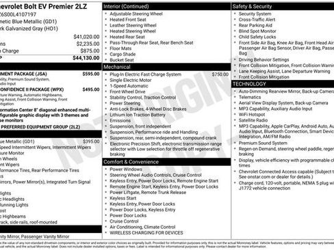 Used 2020 Chevrolet Bolt Premier w/ Infotainment Package FWD image 2