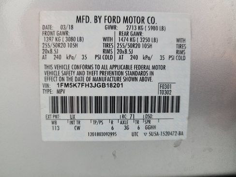 Used 2018 Ford Explorer Limited w/ Ford Safe & Smart Package FWD image 33