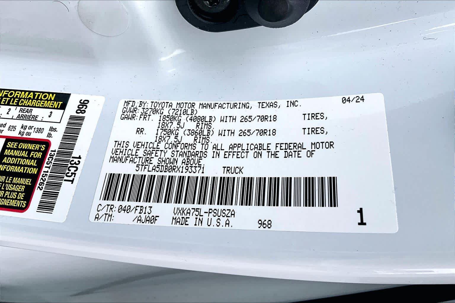 Used 2024 Toyota Tundra SR5 w/ SR5 Convenience Package AWD/4WD image 33