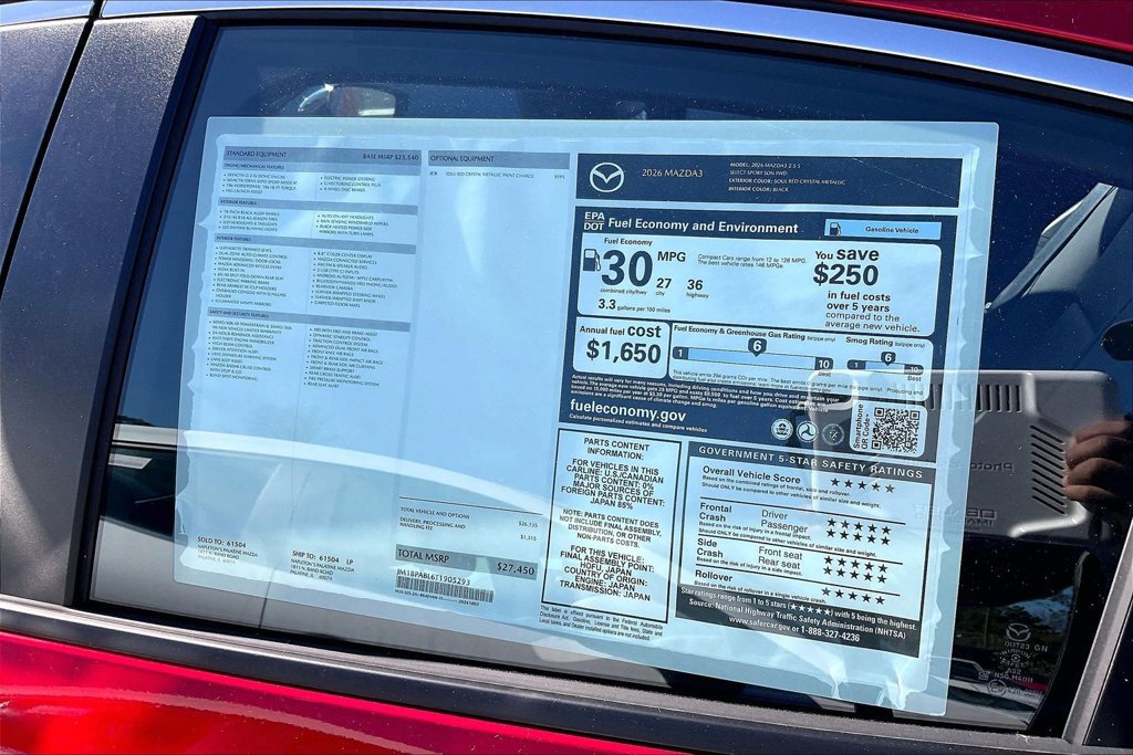 New 2026 MAZDA MAZDA3 s Sport FWD image 13