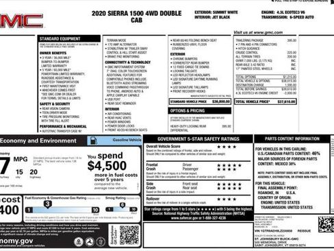 Used 2020 GMC Sierra 1500 4x4 Double Cab w/ Trailering Package image 6