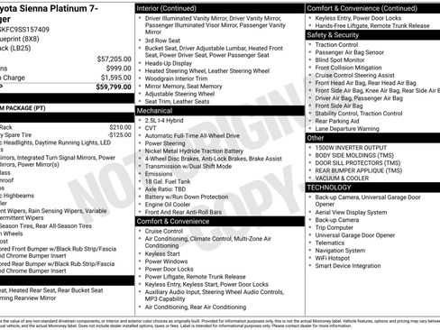 Used 2025 Toyota Sienna Platinum AWD/4WD image 4
