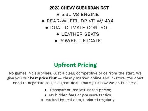 Used 2023 Chevrolet Suburban RST w/ Luxury Package AWD/4WD image 2