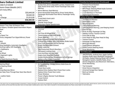 Used 2020 Subaru Outback Limited image 5