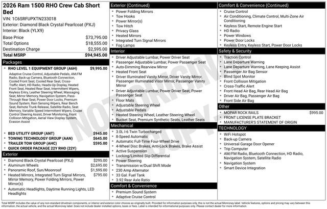 New 2026 RAM 1500 RHO w/ RHO Level 1 Equipment Group AWD/4WD image 2