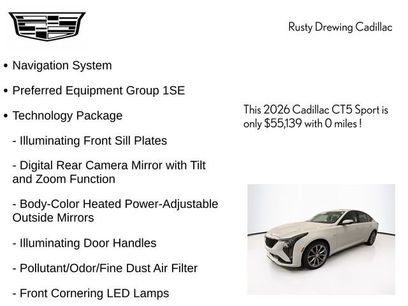 New 2026 Cadillac CT5 Sport w/ Technology Package