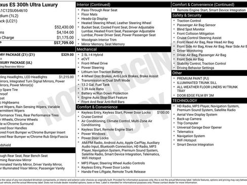 Used 2025 Lexus ES 300h Ultra Luxury w/ Accessory Package (Z1) image 29