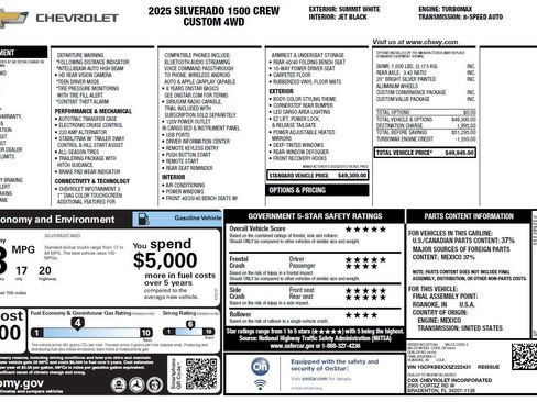 Used 2025 Chevrolet Silverado 1500 Custom AWD/4WD image 3