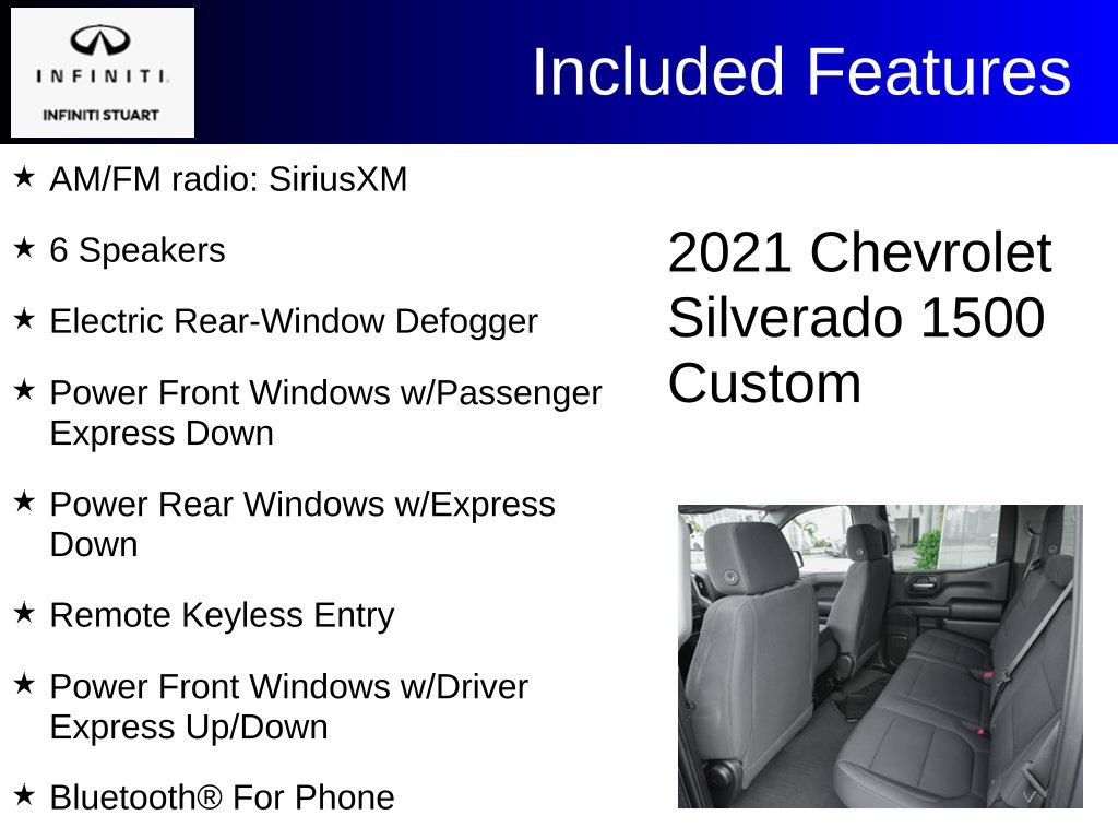 Used 2021 Chevrolet Silverado 1500 Custom w/ Safety Confidence Package RWD image 8