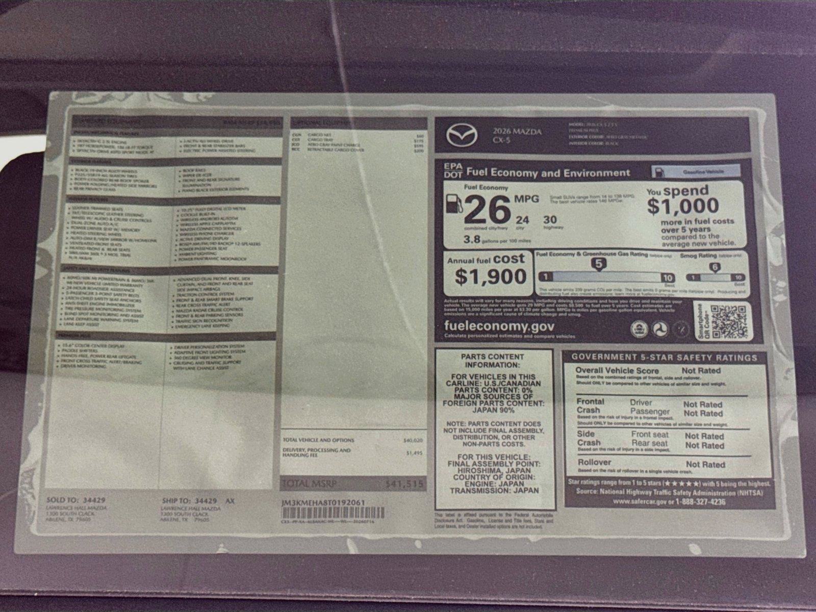New 2026 MAZDA CX-5 2.5 S w/ Premium Plus Package AWD/4WD image 20