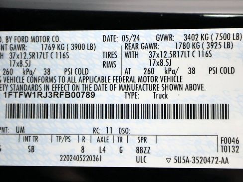 Used 2024 Ford F150 Raptor w/ Equipment Group 803A Raptor R image 61