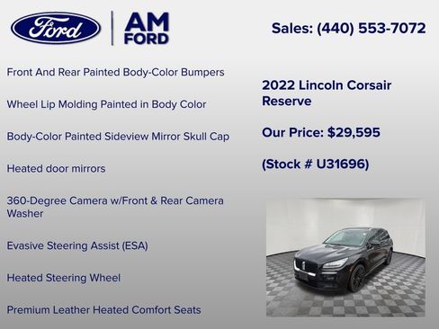 Used 2022 Lincoln Corsair Reserve w/ Equipment Group 201A AWD/4WD image 34