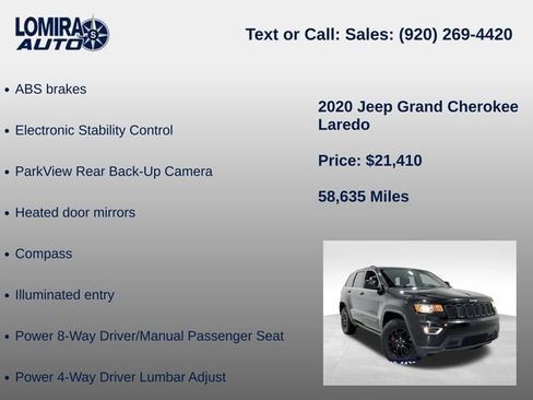 Used 2020 Jeep Grand Cherokee Laredo AWD/4WD image 21