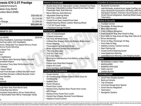 New 2026 Genesis G70 2.5T Prestige image 3