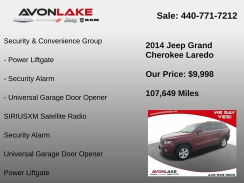 Used 2014 Jeep Grand Cherokee Laredo w/ Security & Convenience Group image 12