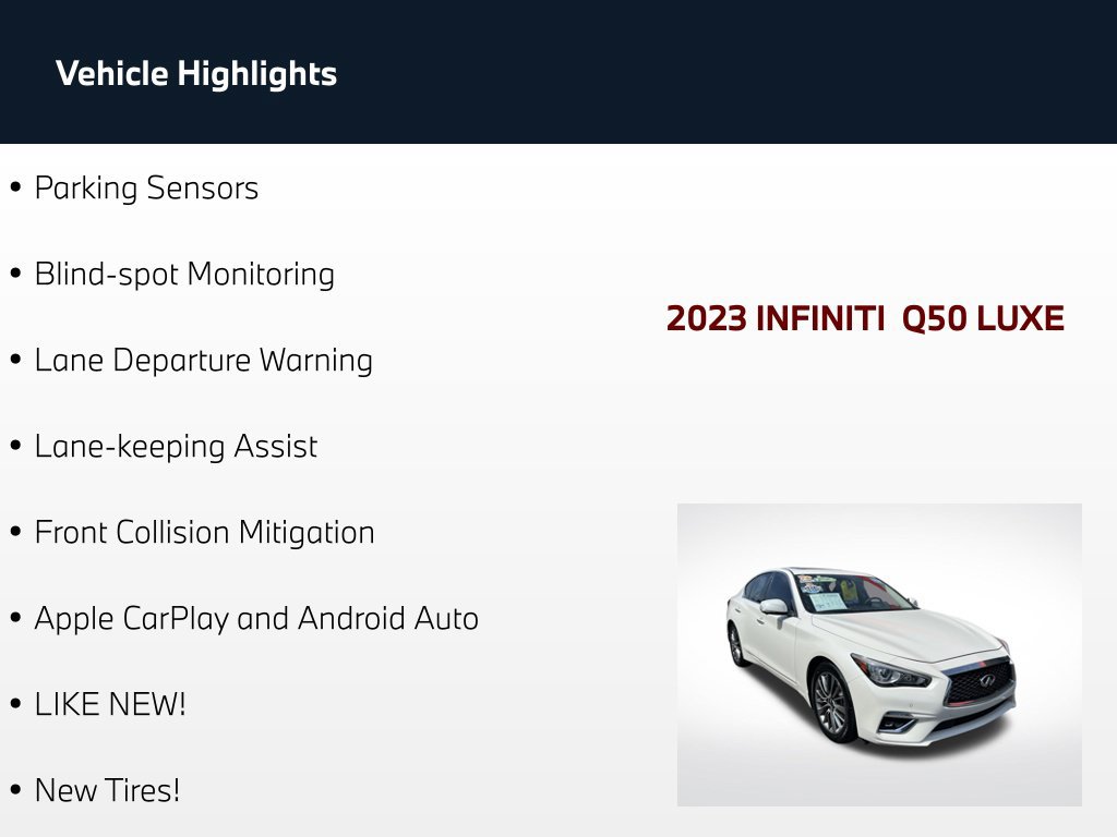 Used 2023 INFINITI Q50 Luxe w/ Cargo Package AWD/4WD image 56