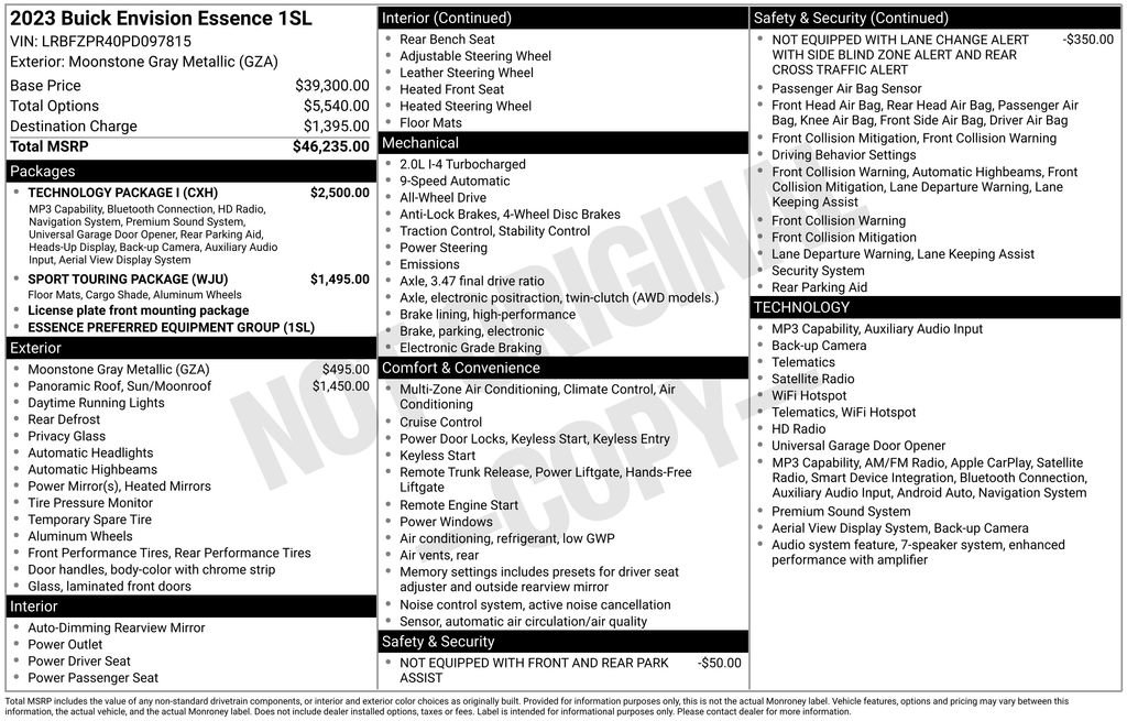 Used 2023 Buick Envision Essence w/ Technology Package I AWD/4WD image 31