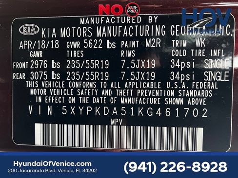 Used 2019 Kia Sorento SX w/ SX Touring Package AWD/4WD image 20