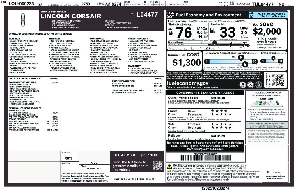 New 2026 Lincoln Corsair Grand Touring AWD/4WD image 22