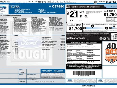 Used 2018 Ford F150 Lariat w/ Trailer Tow Package RWD image 8
