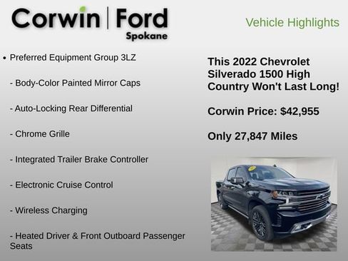 Used 2022 Chevrolet Silverado 1500 High Country image 24