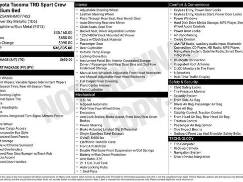 Used 2017 Toyota Tacoma TRD Sport w/ Tow Package (A/T) image 40