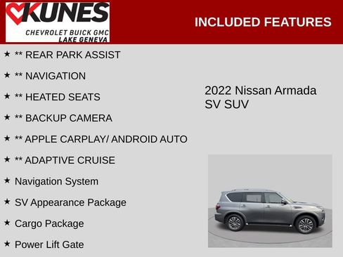 Used 2022 Nissan Armada SV w/ SV Appearance Package AWD/4WD image 2