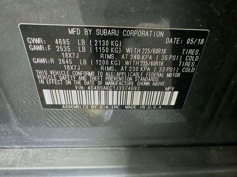 Used 2018 Subaru Outback 2.5i Limited image 32