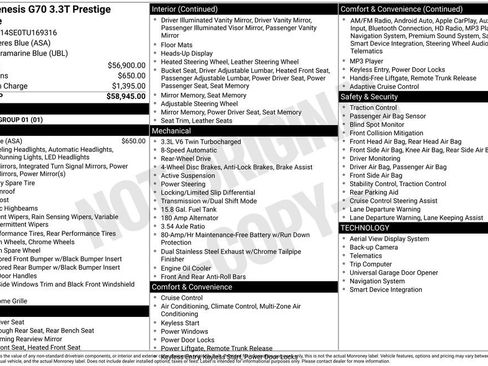 New 2026 Genesis G70 3.3T Prestige image 4