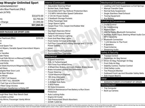 Used 2021 Jeep Wrangler Unlimited Sport image 33