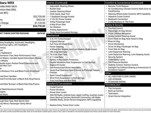 Used 2024 Subaru WRX AWD/4WD image 6