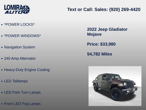 Used 2022 Jeep Gladiator Mojave w/ LED Lighting Group AWD/4WD image 21