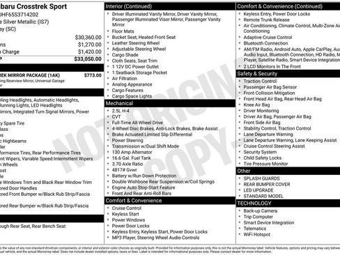 Certified 2025 Subaru Crosstrek 2.5i Sport w/ Crosstrek Mirror Package image 28