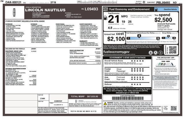 Used 2023 Lincoln Nautilus Reserve w/ Equipment Group 202A AWD/4WD image 38