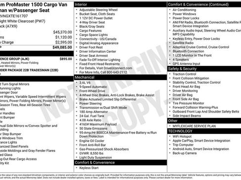 New 2026 RAM ProMaster 1500 w/ Convenience Group image 3