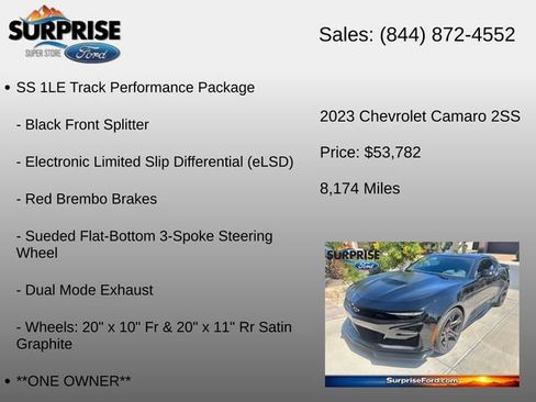 Used 2023 Chevrolet Camaro SS RWD image 12