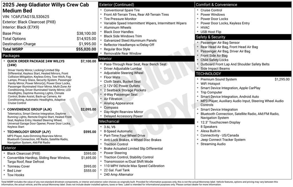 Used 2025 Jeep Gladiator Sport AWD/4WD image 9