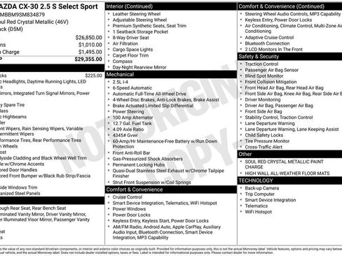 New 2025 MAZDA CX-30 AWD 2.5 S w/ Select Sport Pkg image 7