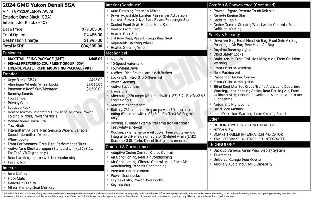 Used 2024 GMC Yukon Denali w/ Max Trailering Package AWD/4WD image 2