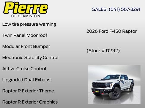 New 2026 Ford F150 Raptor w/ Equipment Group 803A Raptor R AWD/4WD image 30